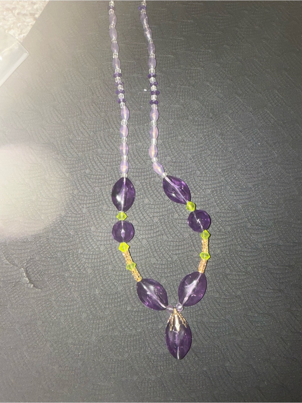 Purple Beaded Women's Necklace - Elegant Amethyst-Style Design